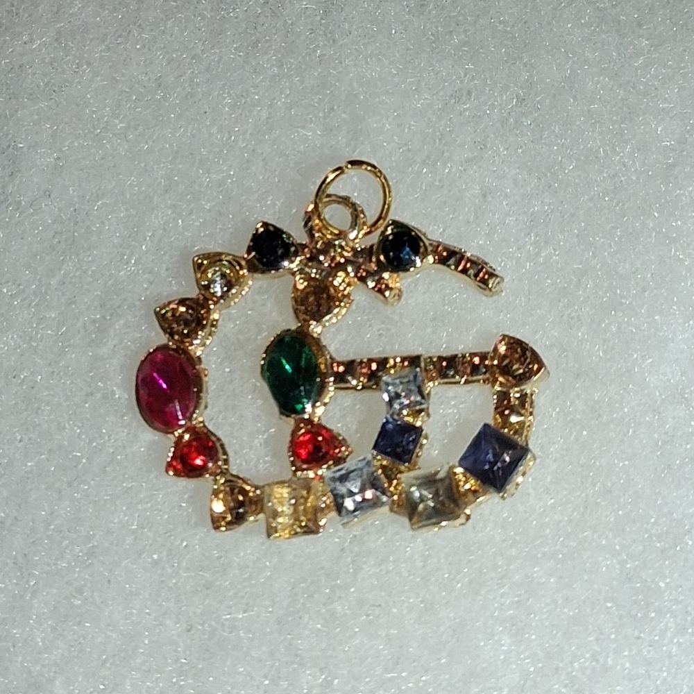 Gold Charm w Vibrant Gems